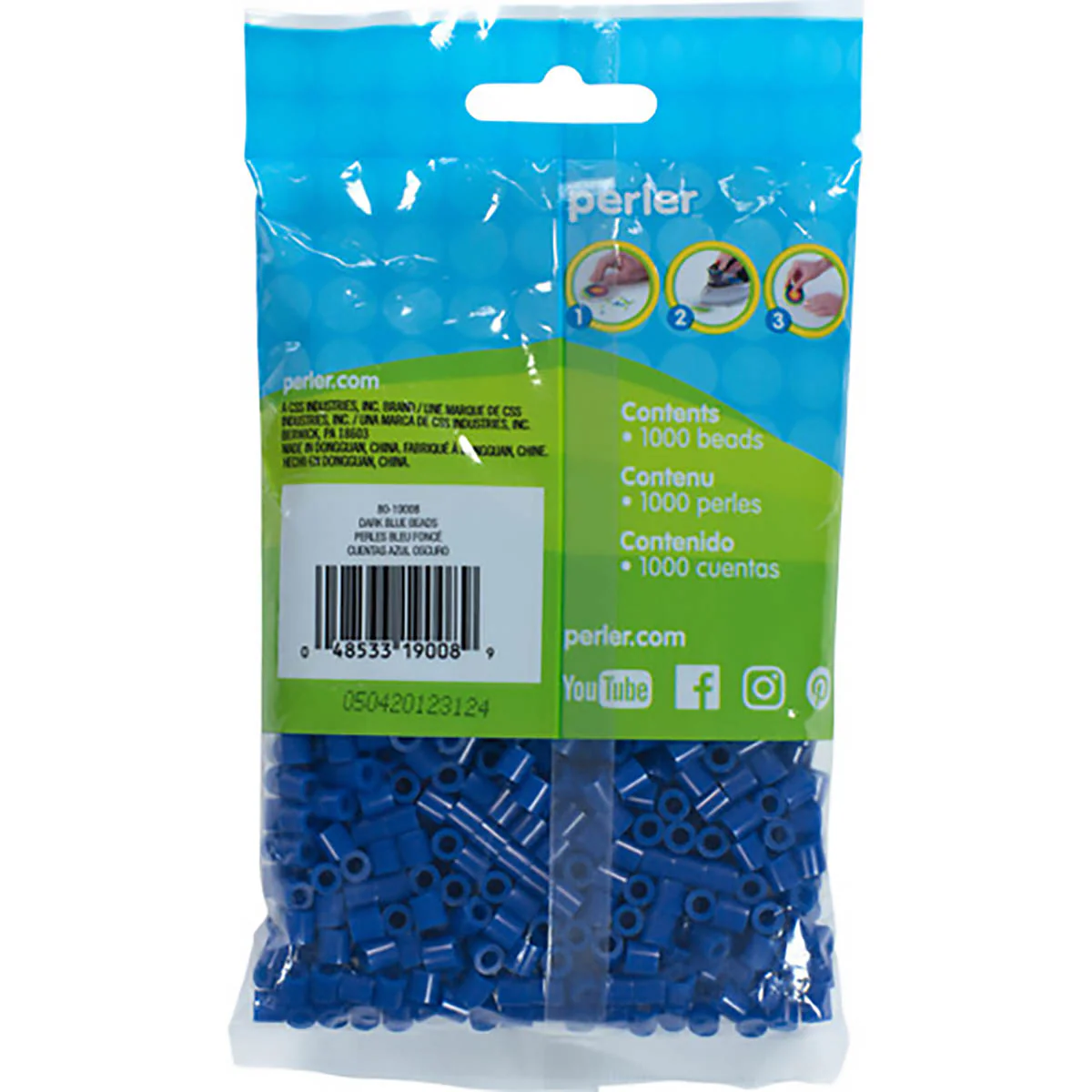 1,000 Perler Beads - Dark Blue - Image 3