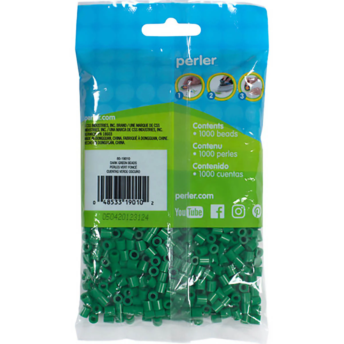 1,000 Perler Beads - Dark Green - Image 3