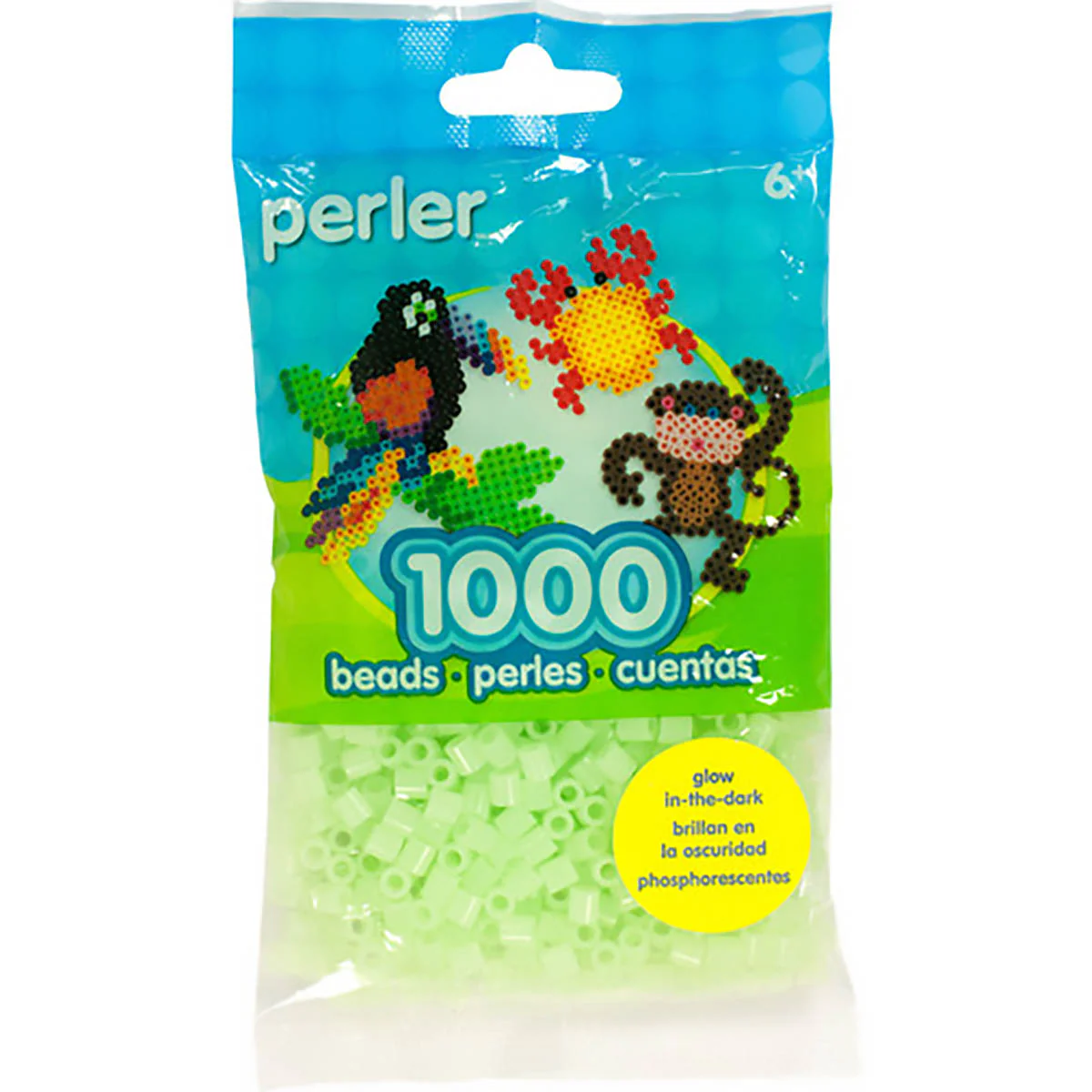 1,000 Perler Beads - Glow in the Dark Green - Image 2