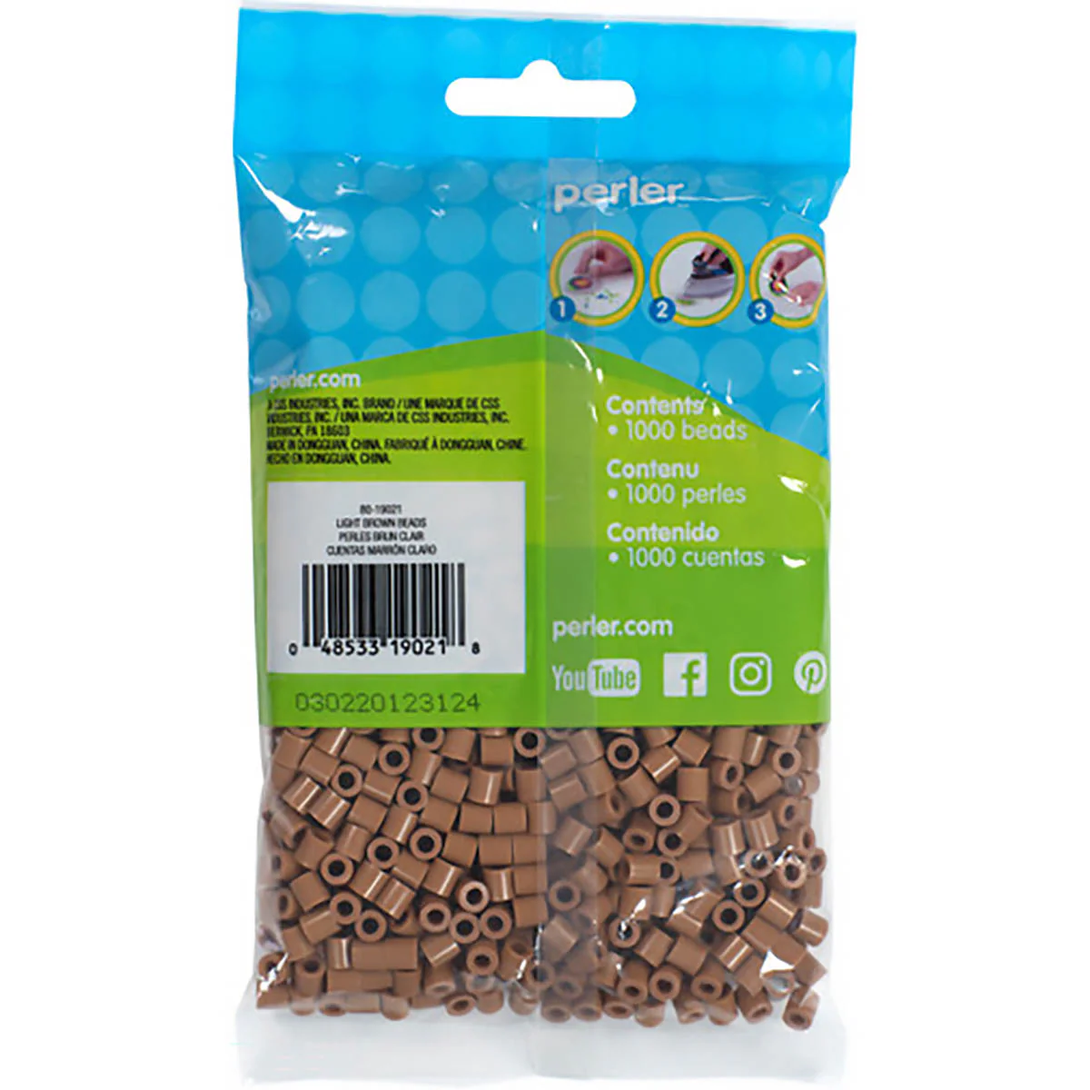 1,000 Perler Beads - Light Brown - Image 3