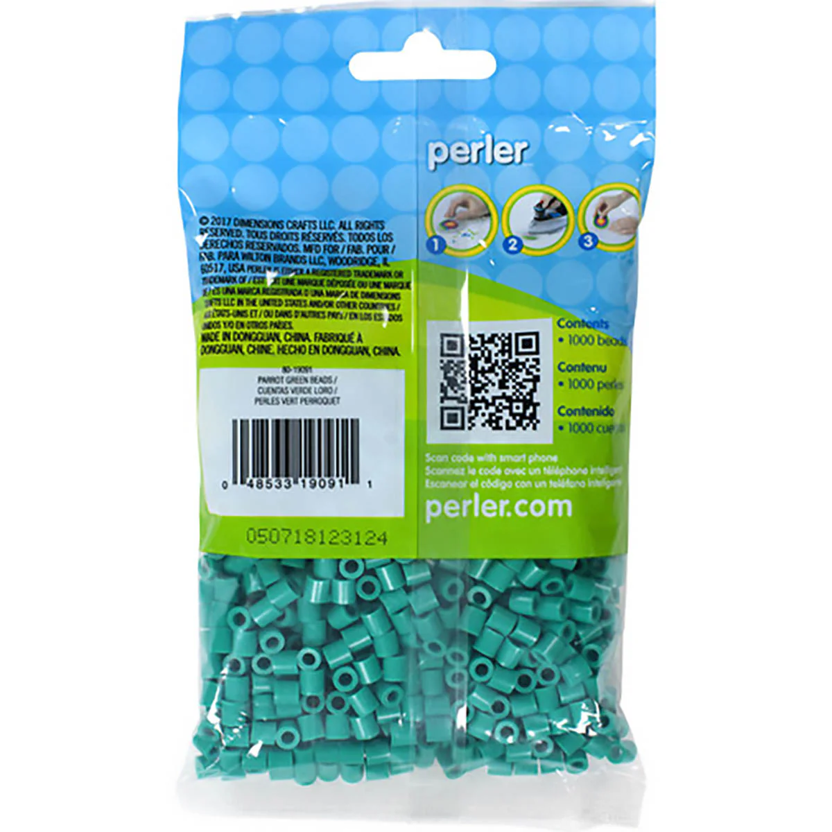 1,000 Perler Beads - Parrot Green - Image 3