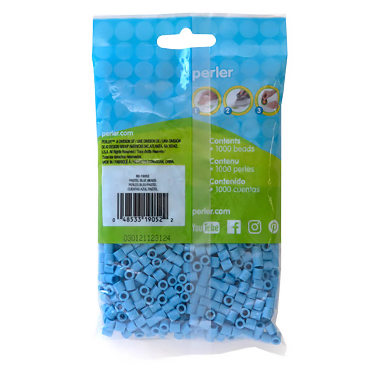 1,000 Perler Beads - Pastel Blue - Image 3