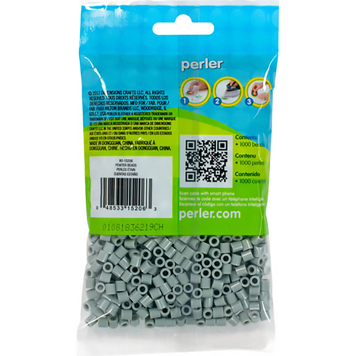 1,000 Perler Beads - Pewter - Image 3