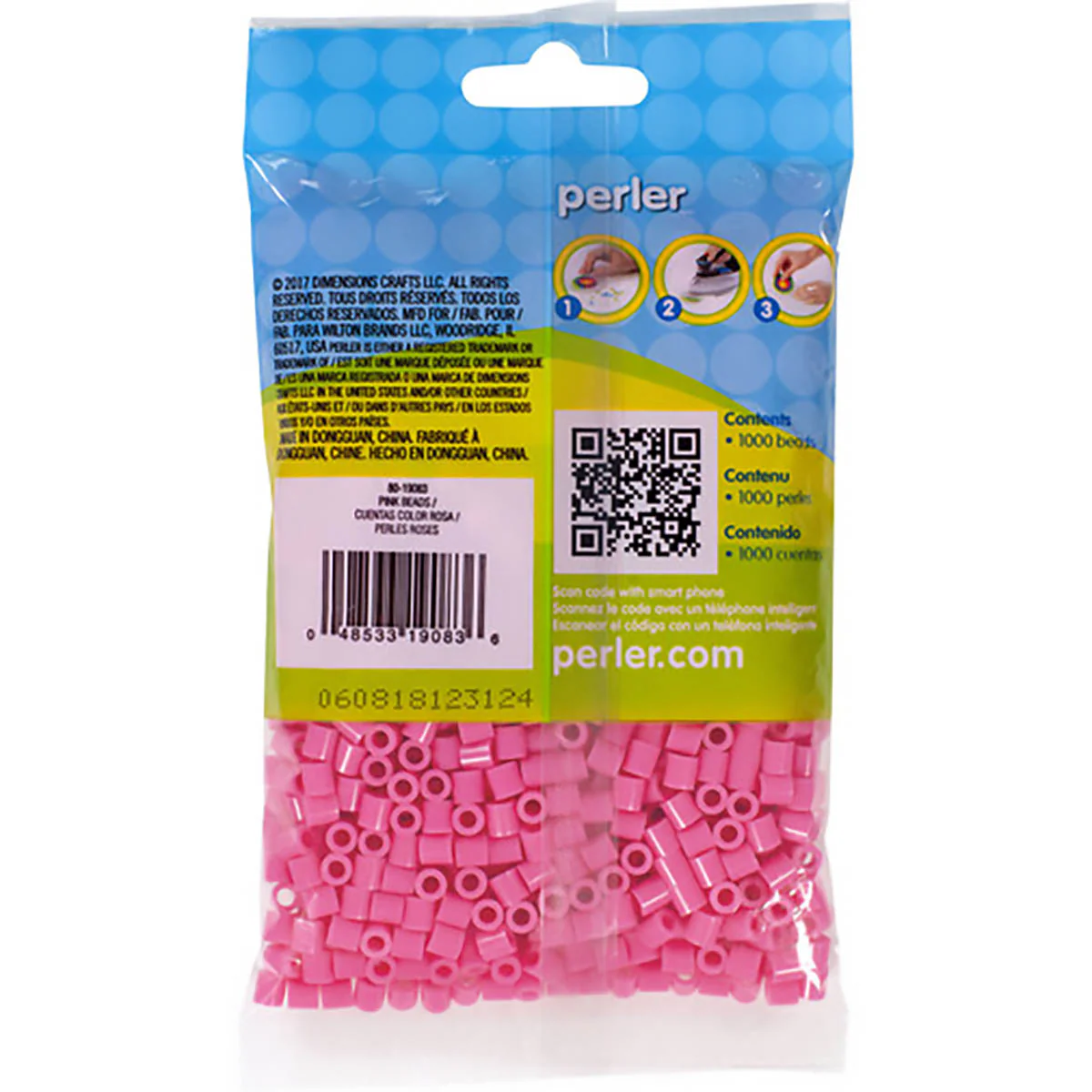 1,000 Perler Beads - Pink - Image 3
