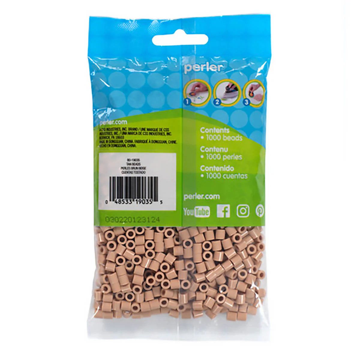 1,000 Perler Beads - Tan - Image 3